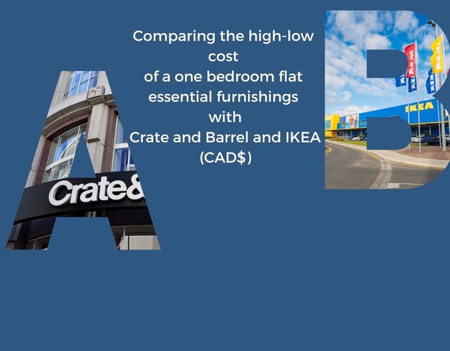 Comparing Ikea and Crate and barrel essentials for a one bedroom flat